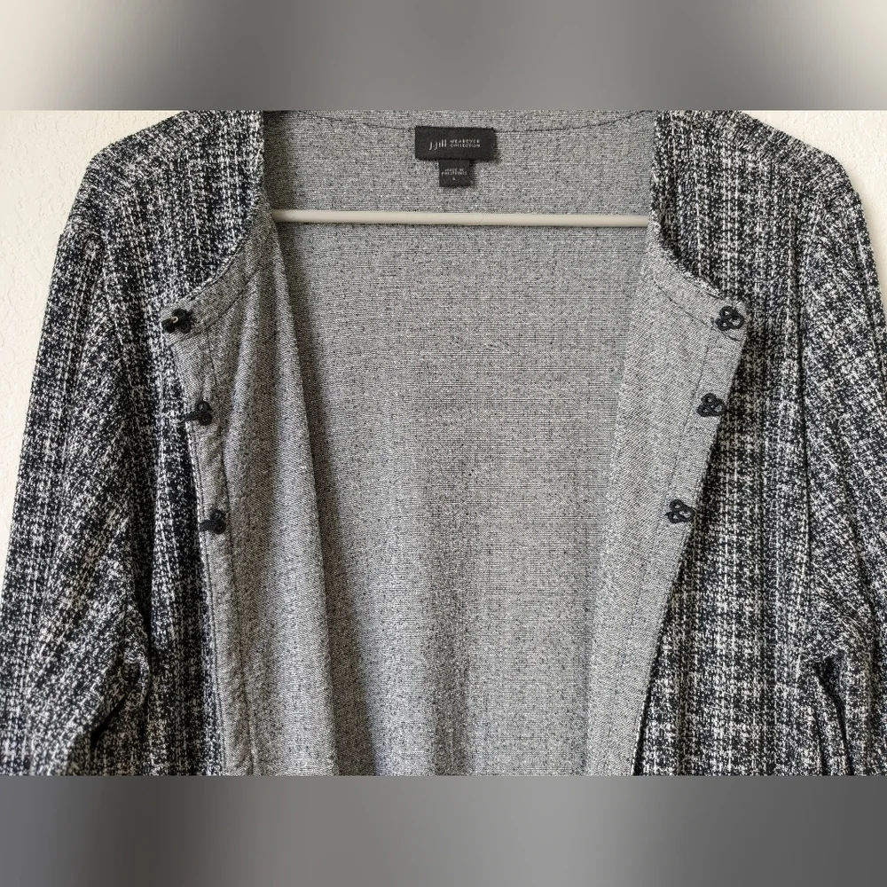 J. Jill Wearever Collection Open Front Longline Knit Cardigan Workwear Office